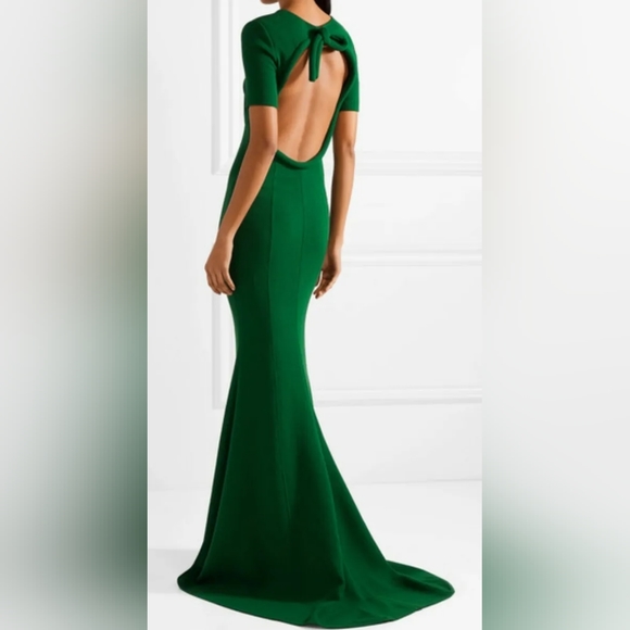 Oscar de la Renta Dresses & Skirts - ❤️BUY2️⃣GET1️⃣🆓♧$3,590 OSCAR DE LA RENTA GREEN WOOL BOW RUNWAY GOWN 8 M